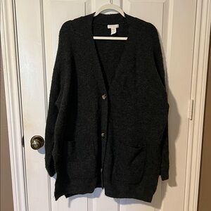 H&M Charcoal Knit Sweater Cardigan